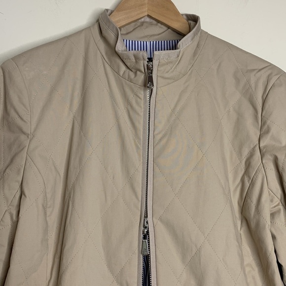 Brooks Brothers | Tan Khaki Diamond Stitch Quilted Double Zipper Jacket 6 - Picture 15 of 15